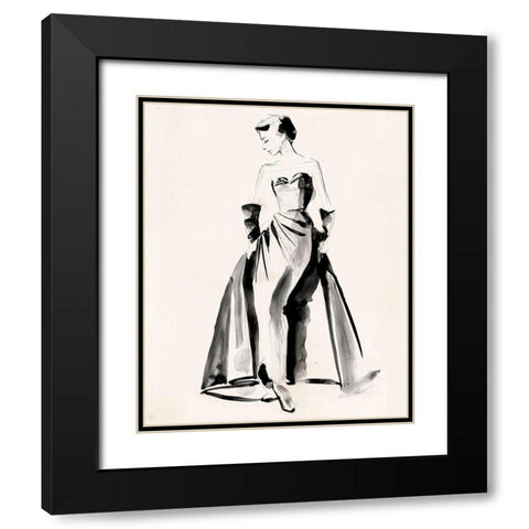 Vintage Costume Sketch I Black Modern Wood Framed Art Print with Double Matting by Parker, Jennifer Paxton