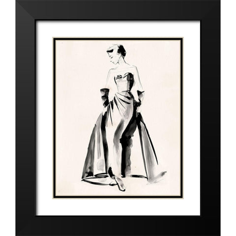 Vintage Costume Sketch I Black Modern Wood Framed Art Print with Double Matting by Parker, Jennifer Paxton