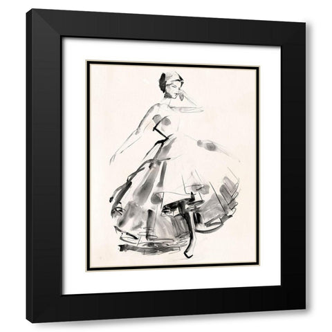 Vintage Costume Sketch II Black Modern Wood Framed Art Print with Double Matting by Parker, Jennifer Paxton