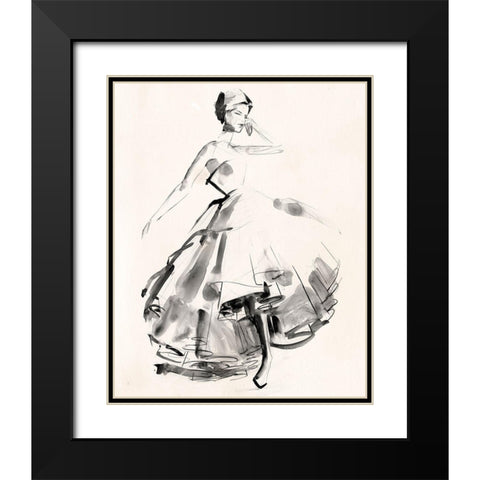 Vintage Costume Sketch II Black Modern Wood Framed Art Print with Double Matting by Parker, Jennifer Paxton