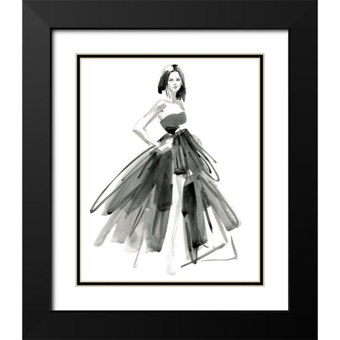 Gestural Evening Gown I Black Modern Wood Framed Art Print with Double Matting by Parker, Jennifer Paxton