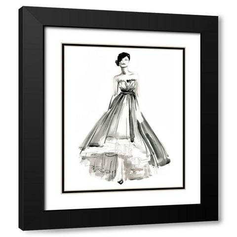 Gestural Evening Gown II Black Modern Wood Framed Art Print with Double Matting by Parker, Jennifer Paxton