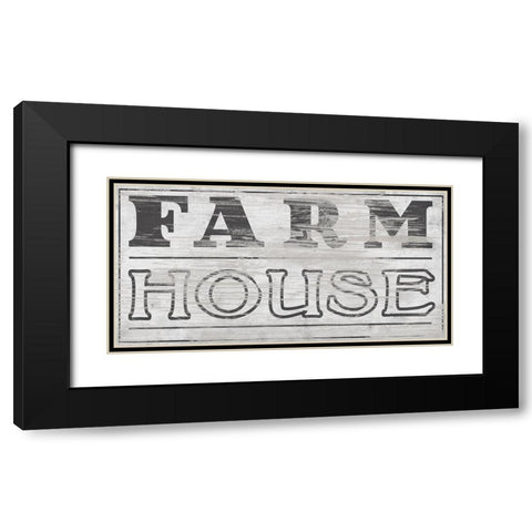 Vintage Farmhouse Sign I Black Modern Wood Framed Art Print with Double Matting by Vess, June Erica
