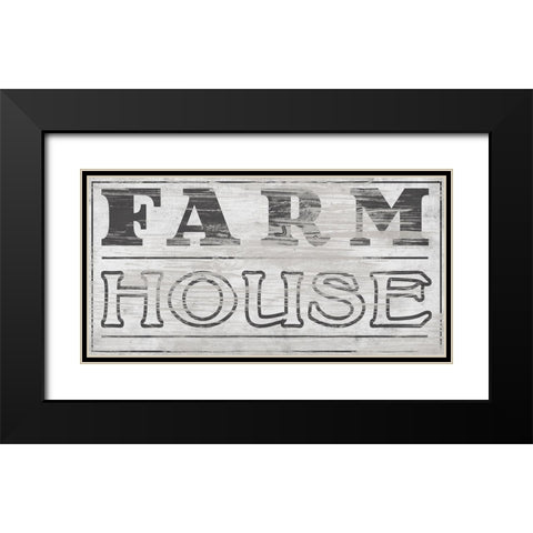Vintage Farmhouse Sign I Black Modern Wood Framed Art Print with Double Matting by Vess, June Erica
