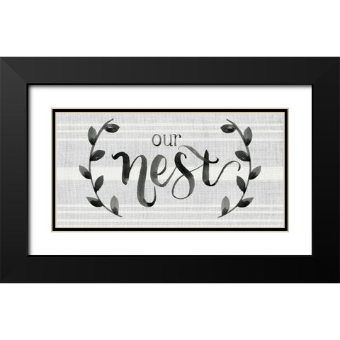 Our Nest is Blessed I Black Modern Wood Framed Art Print with Double Matting by Parker, Jennifer Paxton