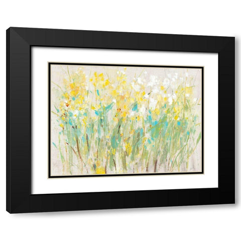 Floral Cluster II Black Modern Wood Framed Art Print with Double Matting by OToole, Tim