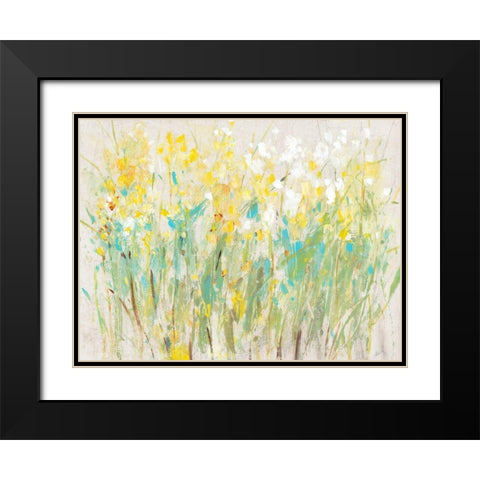 Floral Cluster II Black Modern Wood Framed Art Print with Double Matting by OToole, Tim