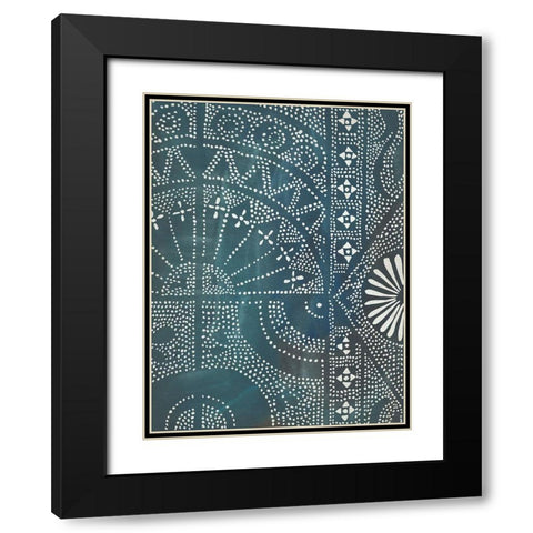 Batik Cloth I Black Modern Wood Framed Art Print with Double Matting by Zarris, Chariklia