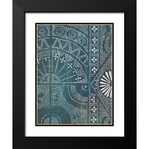 Batik Cloth I Black Modern Wood Framed Art Print with Double Matting by Zarris, Chariklia