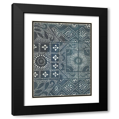 Batik Cloth II Black Modern Wood Framed Art Print with Double Matting by Zarris, Chariklia