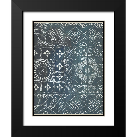 Batik Cloth II Black Modern Wood Framed Art Print with Double Matting by Zarris, Chariklia