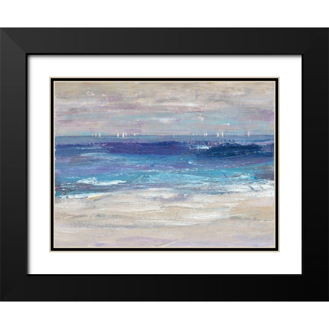 Distant Regatta II Black Modern Wood Framed Art Print with Double Matting by OToole, Tim