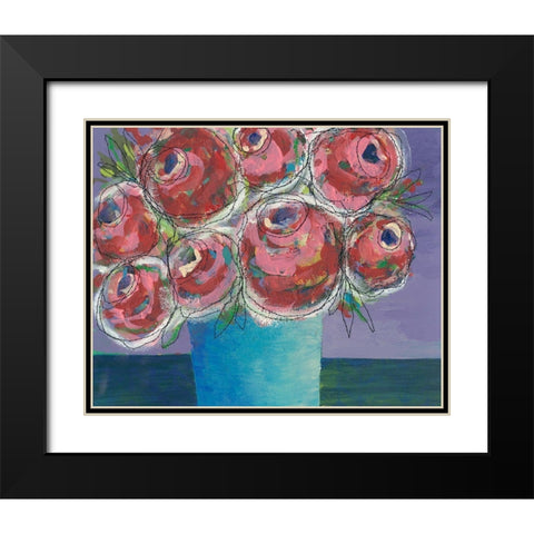 Candy Flowers I Black Modern Wood Framed Art Print with Double Matting by Moore, Regina