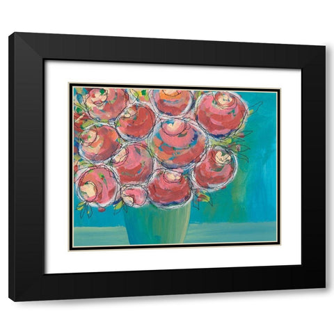 Candy Flowers II Black Modern Wood Framed Art Print with Double Matting by Moore, Regina