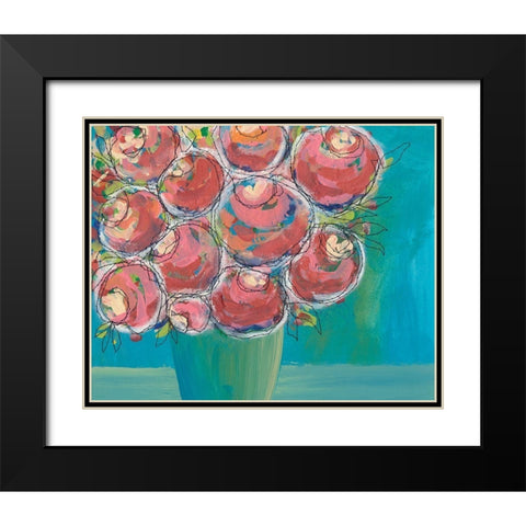 Candy Flowers II Black Modern Wood Framed Art Print with Double Matting by Moore, Regina