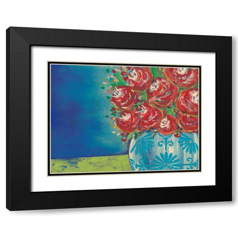 Fearless Floral II Black Modern Wood Framed Art Print with Double Matting by Moore, Regina