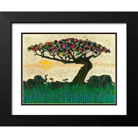 Planes of Africa I Black Modern Wood Framed Art Print with Double Matting by Saunders, Alonzo