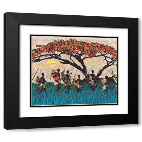Planes of Africa III Black Modern Wood Framed Art Print with Double Matting by Saunders, Alonzo