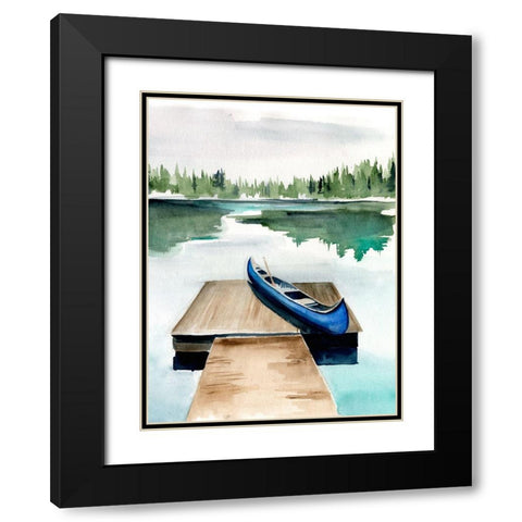 Lake Views I Black Modern Wood Framed Art Print with Double Matting by Parker, Jennifer Paxton