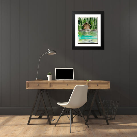 Lake Views II Black Modern Wood Framed Art Print with Double Matting by Parker, Jennifer Paxton