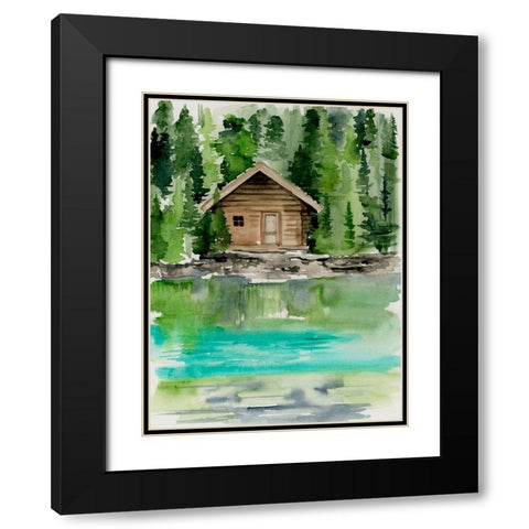 Lake Views II Black Modern Wood Framed Art Print with Double Matting by Parker, Jennifer Paxton
