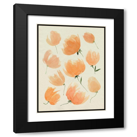 Fallen Flowers I Black Modern Wood Framed Art Print with Double Matting by Popp, Grace