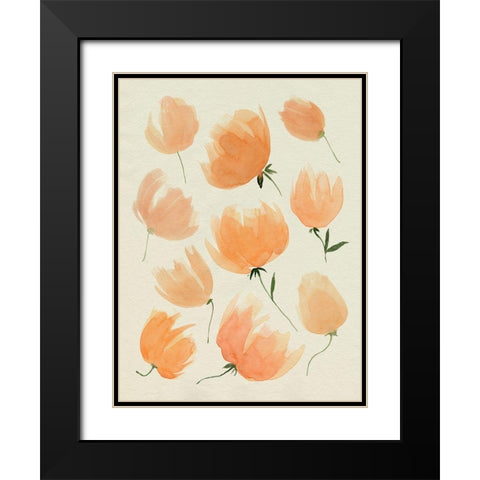Fallen Flowers I Black Modern Wood Framed Art Print with Double Matting by Popp, Grace