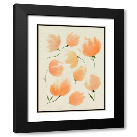 Fallen Flowers II Black Modern Wood Framed Art Print with Double Matting by Popp, Grace