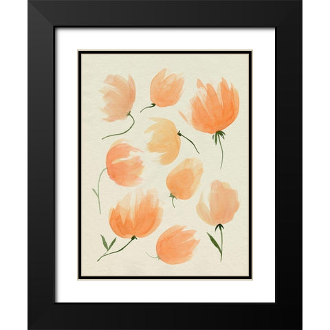 Fallen Flowers II Black Modern Wood Framed Art Print with Double Matting by Popp, Grace