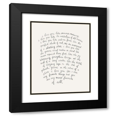 Letter to a Lover I Black Modern Wood Framed Art Print with Double Matting by Popp, Grace