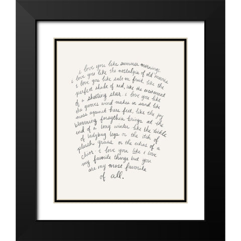 Letter to a Lover I Black Modern Wood Framed Art Print with Double Matting by Popp, Grace