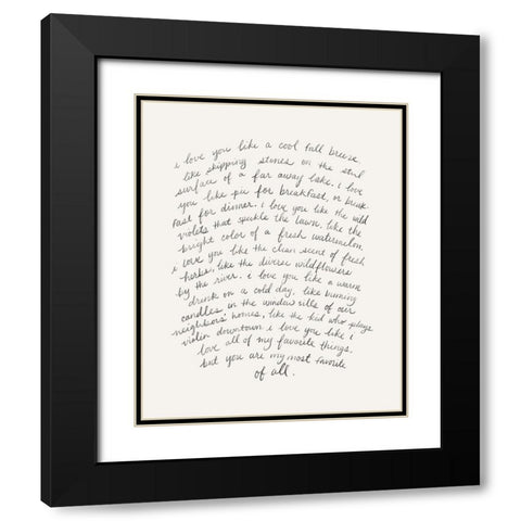 Letter to a Lover II Black Modern Wood Framed Art Print with Double Matting by Popp, Grace
