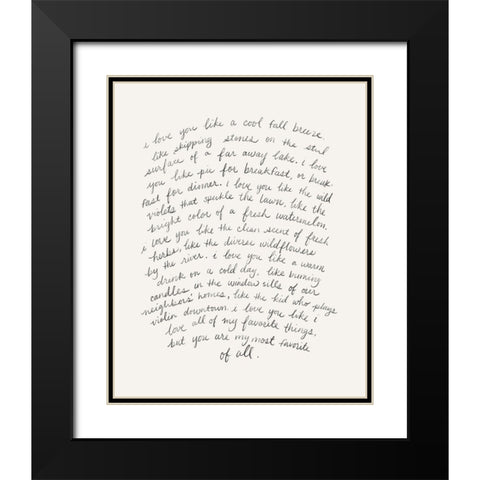 Letter to a Lover II Black Modern Wood Framed Art Print with Double Matting by Popp, Grace