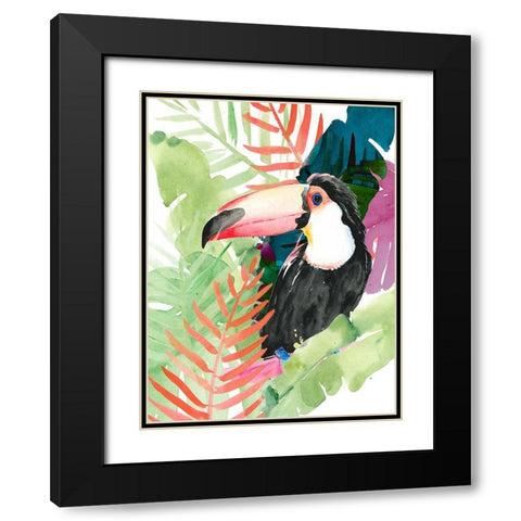 Toucan Palms I Black Modern Wood Framed Art Print with Double Matting by Parker, Jennifer Paxton