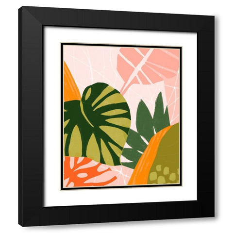 Jungle Collage I Black Modern Wood Framed Art Print with Double Matting by Vess, June Erica