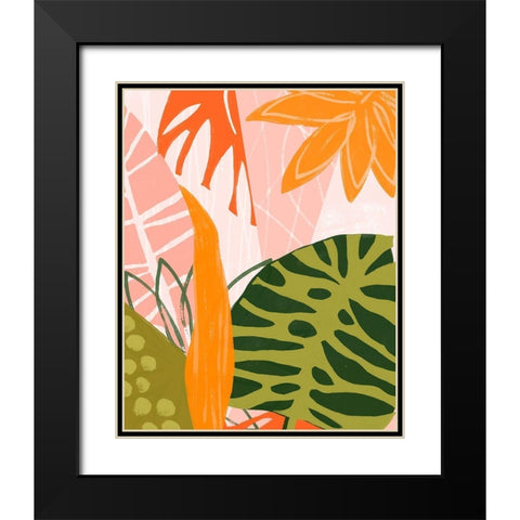 Jungle Collage II Black Modern Wood Framed Art Print with Double Matting by Vess, June Erica