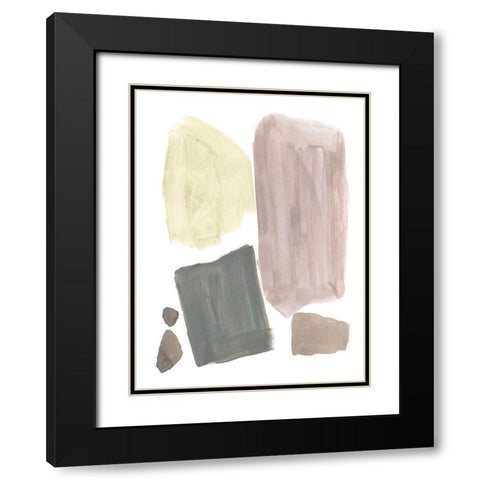 Muted Mod Shapes IV Black Modern Wood Framed Art Print with Double Matting by Goldberger, Jennifer