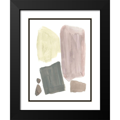 Muted Mod Shapes IV Black Modern Wood Framed Art Print with Double Matting by Goldberger, Jennifer