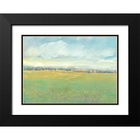 Soft Meadow Light II Black Modern Wood Framed Art Print with Double Matting by OToole, Tim