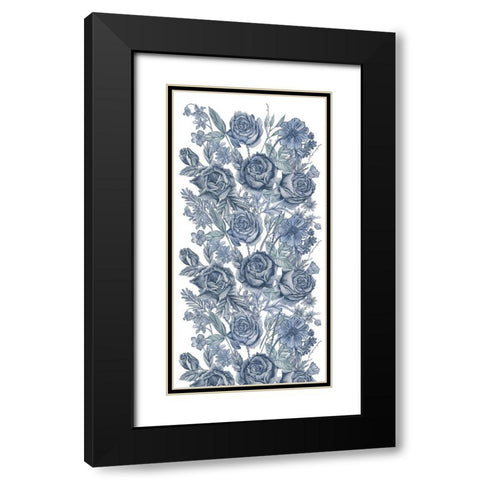 Ice Blue Botanical I Black Modern Wood Framed Art Print with Double Matting by Wang, Melissa