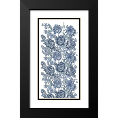 Ice Blue Botanical I Black Modern Wood Framed Art Print with Double Matting by Wang, Melissa