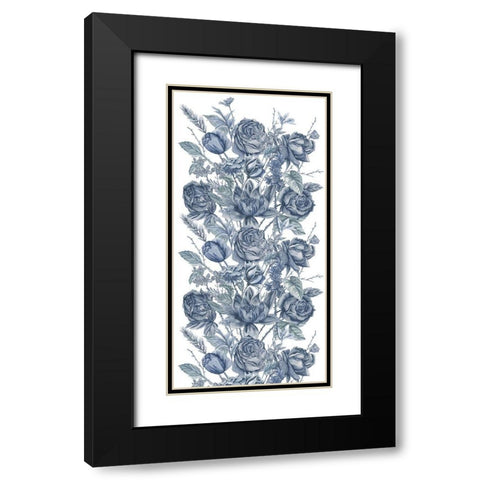 Ice Blue Botanical II Black Modern Wood Framed Art Print with Double Matting by Wang, Melissa