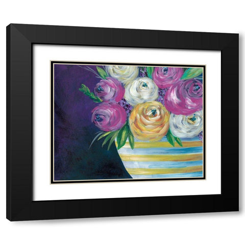 Cotton Candy Floral I Black Modern Wood Framed Art Print with Double Matting by Moore, Regina