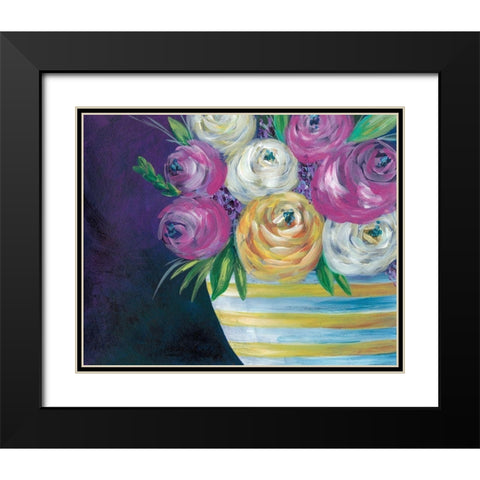 Cotton Candy Floral I Black Modern Wood Framed Art Print with Double Matting by Moore, Regina