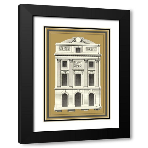 Grand Facade IV Black Modern Wood Framed Art Print with Double Matting by Deneufforge