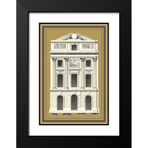 Grand Facade IV Black Modern Wood Framed Art Print with Double Matting by Deneufforge