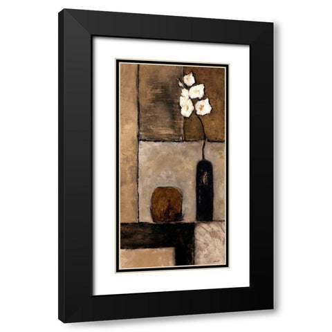 Earthy Orchid Panel I Black Modern Wood Framed Art Print with Double Matting by Bagnato, Judi