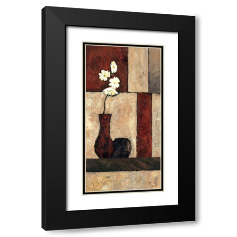 Earthy Orchid Panel II Black Modern Wood Framed Art Print with Double Matting by Bagnato, Judi