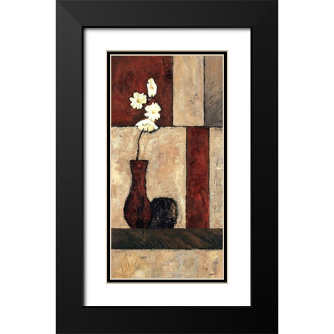 Earthy Orchid Panel II Black Modern Wood Framed Art Print with Double Matting by Bagnato, Judi