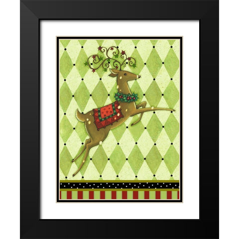 Harlequin Christmas I Black Modern Wood Framed Art Print with Double Matting by Eisner, Viv